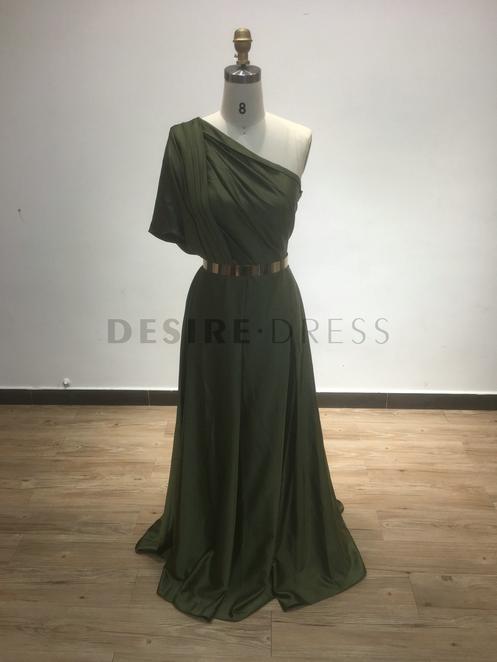 one sleeve ruched dress