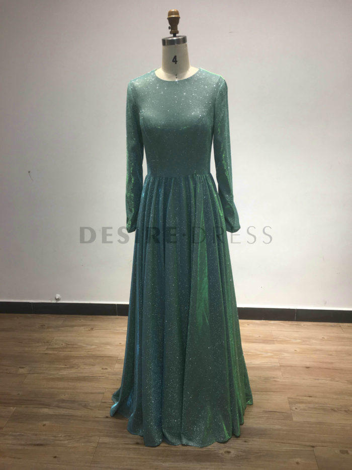 Cheap-High-Neck-Metallic-Long-Sleeve-Mother-Of-The-Brides-Dresses-GNA001-1
