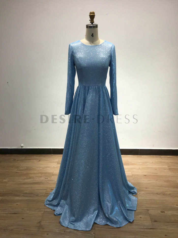 Cheap-High-Neck-Metallic-Long-Sleeve-Mother-Of-The-Brides-Dresses-GNA001-7