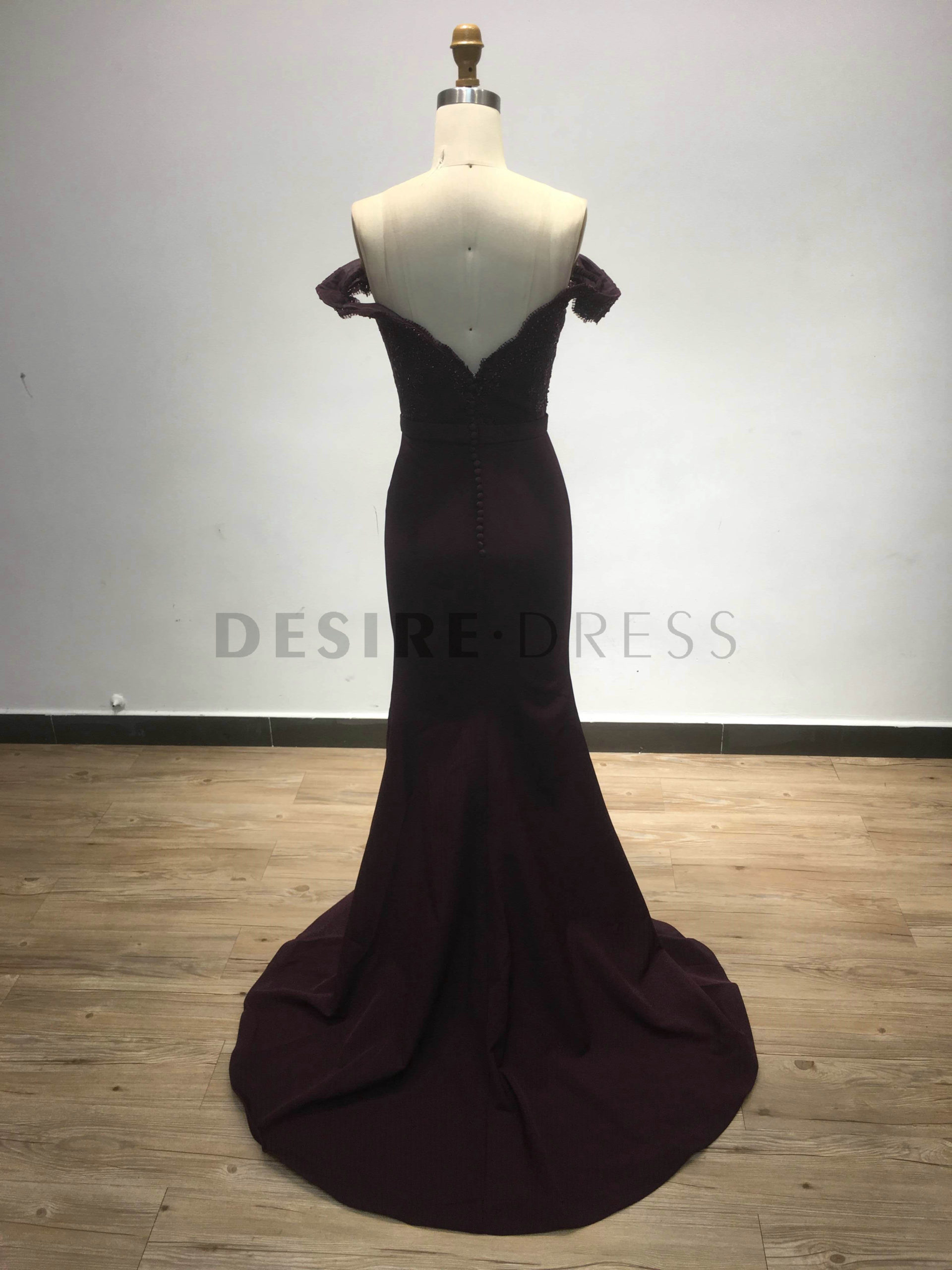 Gorgeous-Off-Shoulder-Lace-Applique-High-Split-Fitted-Bridesmaid-Dresses-For-Girls-DAM023D-2