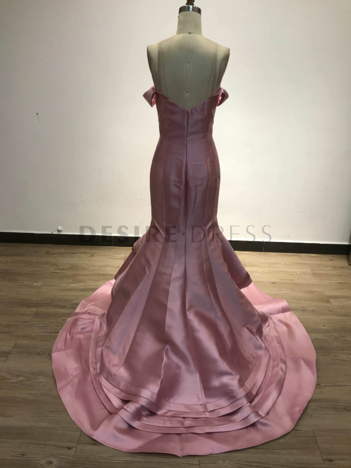 Pink-Beautiful-Off-Shoulder-Mikado-Mermaid-Prom-Dresses-UAN008-2