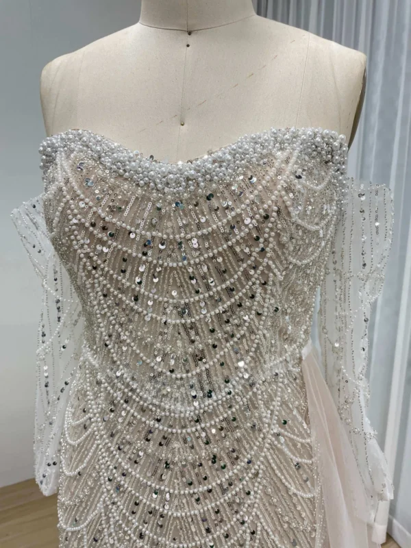 Glamorous Beaded Sweetheart Wedding Gown With Flowing Train MY30110-L - 图片 3