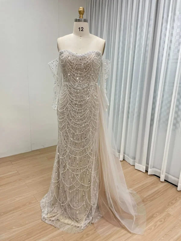 Glamorous Beaded Sweetheart Wedding Gown With Flowing Train MY30110-L - 图片 4