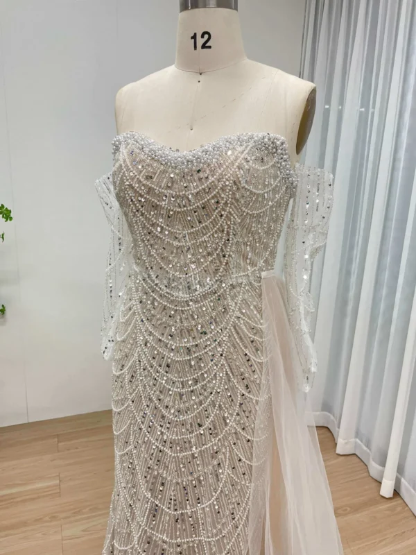 Glamorous Beaded Sweetheart Wedding Gown With Flowing Train MY30110-L - 图片 2