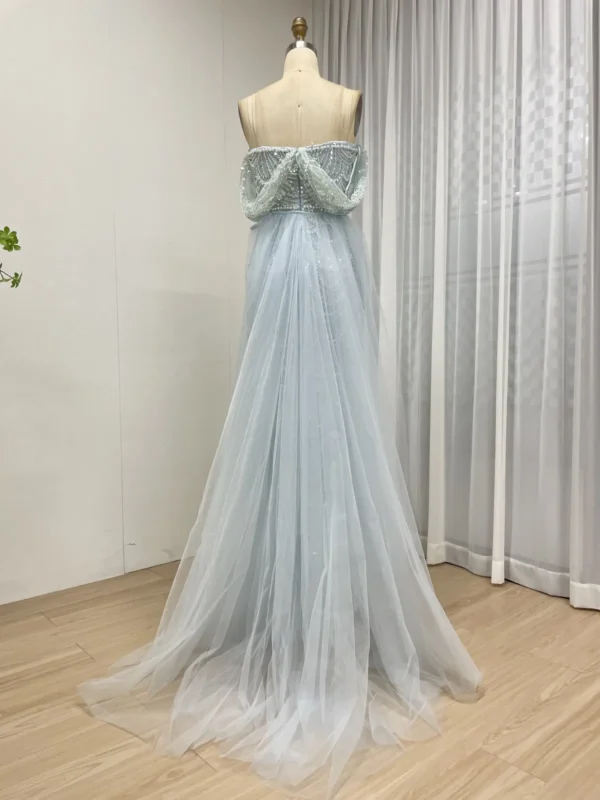 Beaded Mermaid Gown with Off-the-Shoulder Detail and Detachable Train MY30068-2 - 图片 16