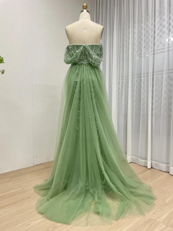 Beaded Mermaid Gown with Off-the-Shoulder Detail and Detachable Train MY30068-2 - 图片 11
