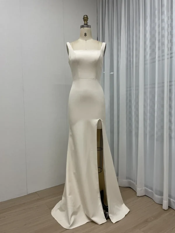 Dramatic Satin Mermaid Gown with Oversized Bow and Side Slit MY30132 - 图片 2