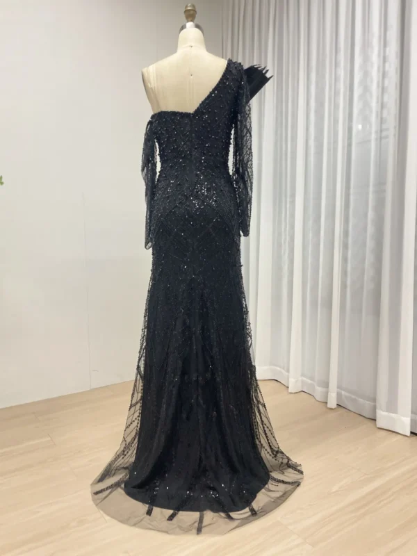 Glamorous Beaded Mermaid Gown with Asymmetrical Draped Shoulder Detail MY30139 - 图片 12