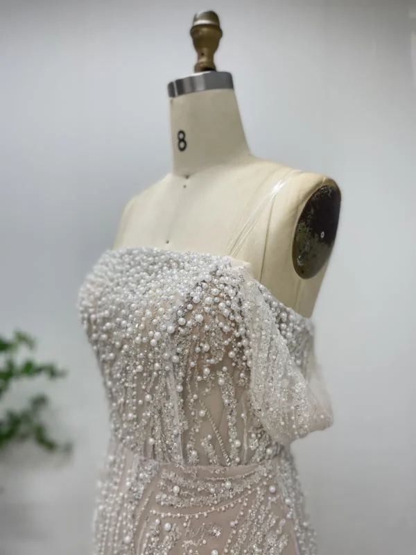 Strapless Beaded Mermaid Gown With Layered Draped Bodice MY30140 - 图片 3