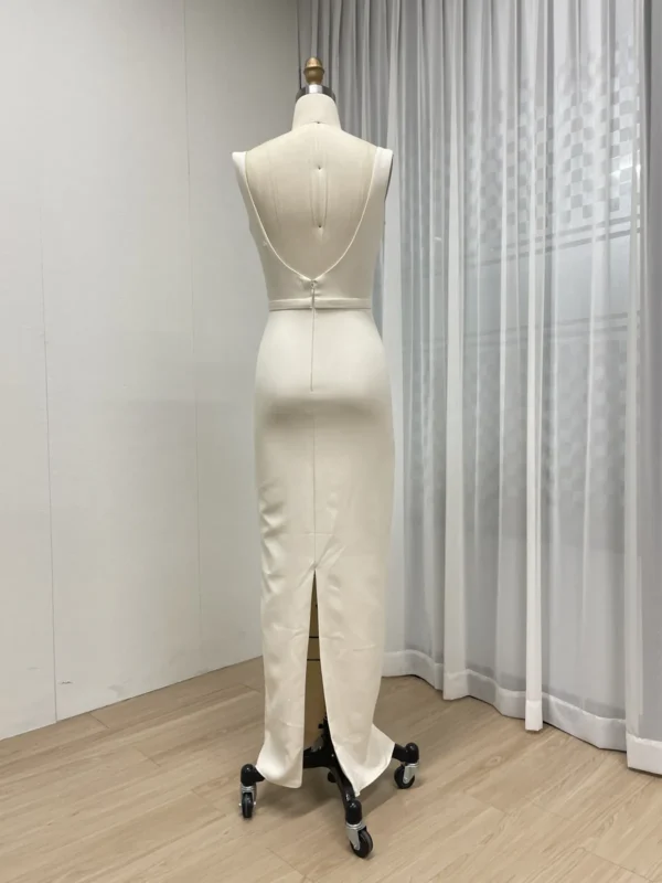Sophisticated Satin Column Gown with Detachable Oversized Bow and Train MY30132-3 - 图片 8
