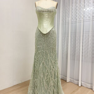 Two Piece Emerald Lace Charming Elegance Gown MB40362-2