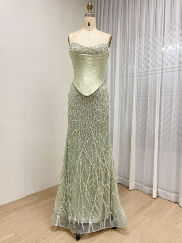 Two Piece Emerald Lace Charming Elegance Gown MB40362-2