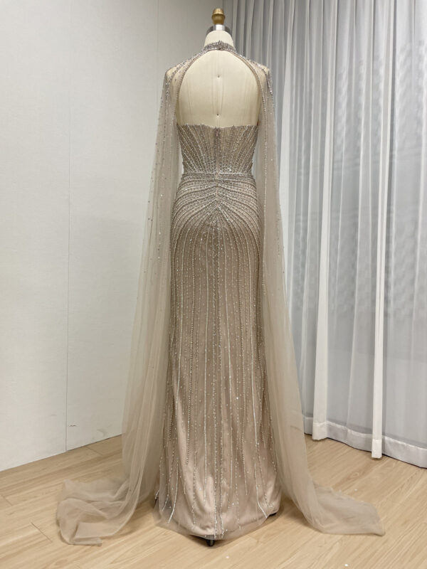 Emerald Elegance Enchanted Evening Gown With Removable Cape MB40365C - 图片 22