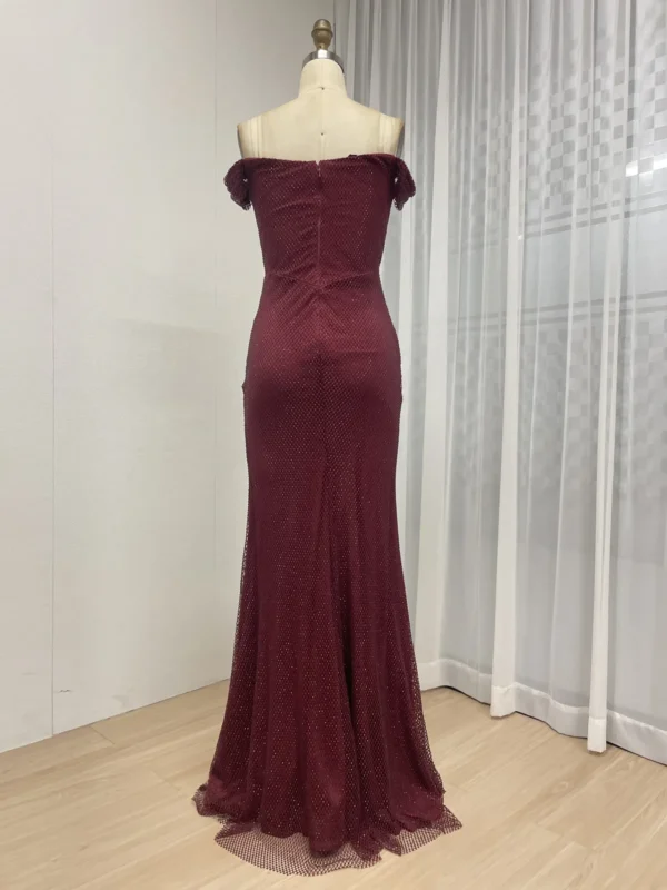 Burgundy Elegance Gown Evening Radiance Dress Luxe Twilight Gown MB40410-2 - 图片 4