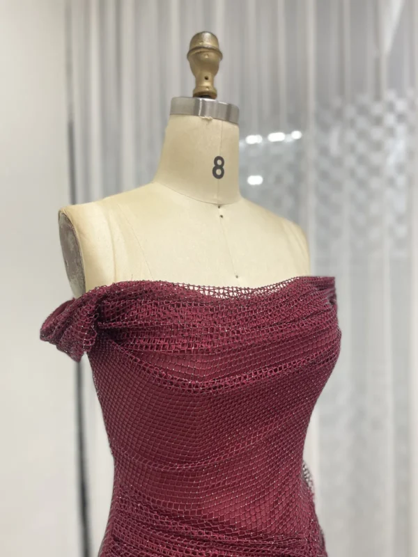 Burgundy Elegance Gown Evening Radiance Dress Luxe Twilight Gown MB40410-2 - 图片 3