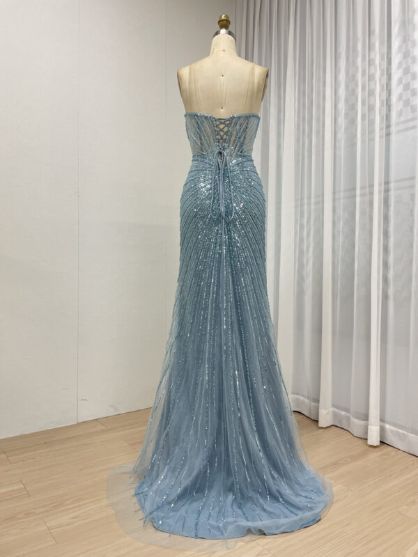 Silver Sparkle Elegance Beaded Glamour Evening Gown MB40430 - 图片 12