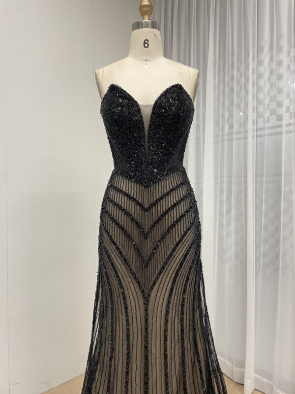 Midnight Elegance Beaded Mermaid Dress MB40431 - 图片 2