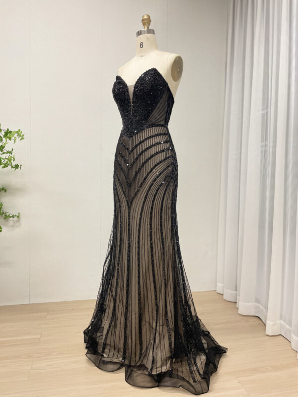 Midnight Elegance Beaded Mermaid Dress MB40431 - 图片 6