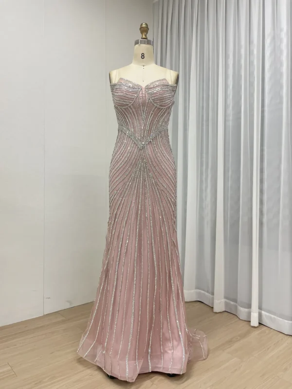 Beaded Elegance Gown Radiant Train Dress With Removable Cape MB40435 - 图片 11