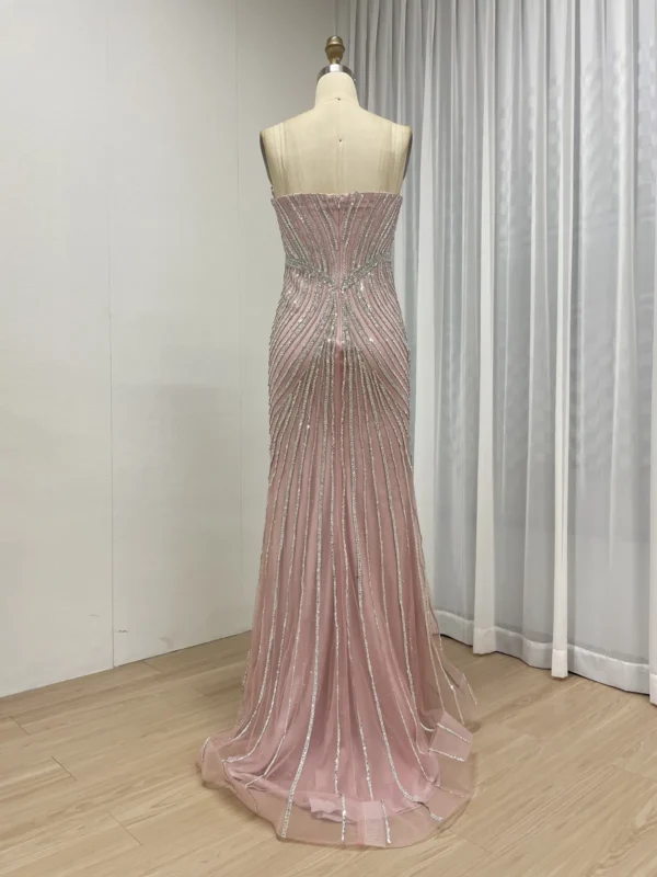 Beaded Elegance Gown Radiant Train Dress With Removable Cape MB40435 - 图片 13