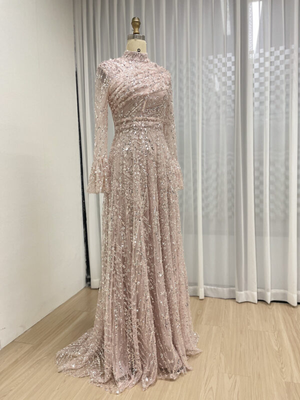 Dazzling Pink Sequin Sparkle Couture Dress MY30089-3 - 图片 5