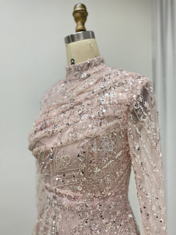 Dazzling Pink Sequin Sparkle Couture Dress MY30089-3 - 图片 3