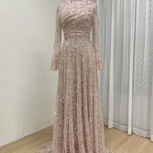 Dazzling Pink Sequin Sparkle Couture Dress MY30089-3