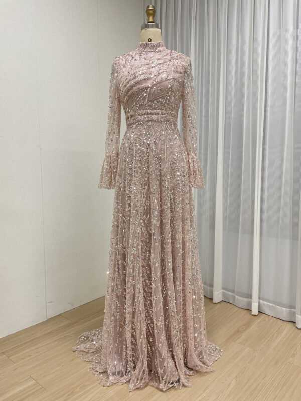 Dazzling Pink Sequin Sparkle Couture Dress MY30089-3