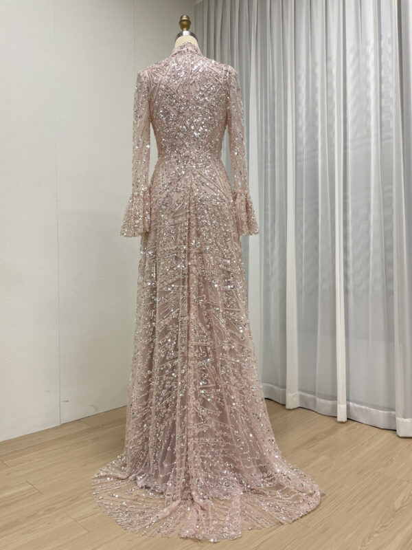 Dazzling Pink Sequin Sparkle Couture Dress MY30089-3 - 图片 6