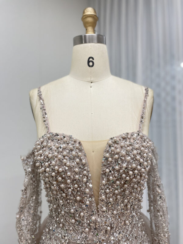 Amazing Haute Couture Bodice Evening Gown With Removable Sleeve And Skirt MY30130-2 - 图片 6