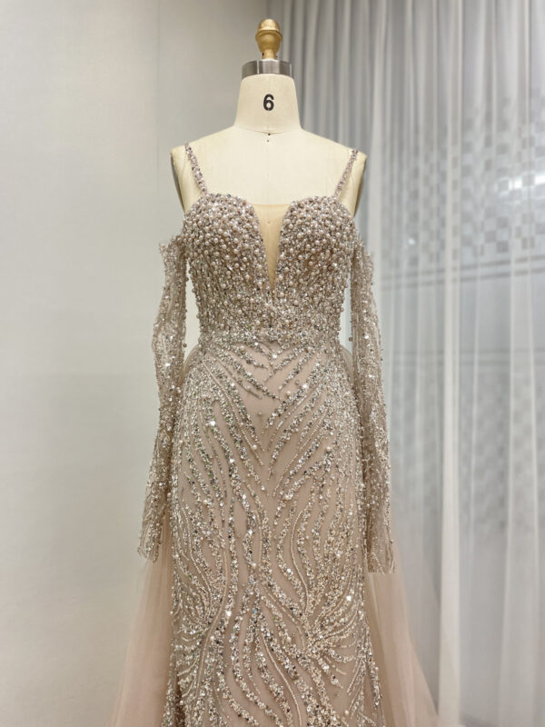 Amazing Haute Couture Bodice Evening Gown With Removable Sleeve And Skirt MY30130-2 - 图片 5