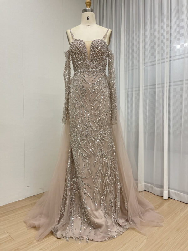 Amazing Haute Couture Bodice Evening Gown With Removable Sleeve And Skirt MY30130-2