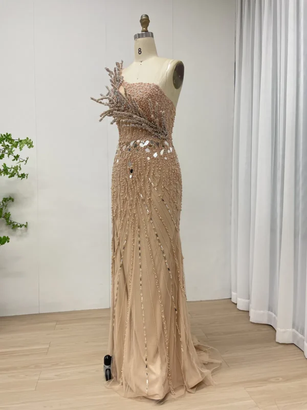 Couture Inspired Sculptural One-Shoulder Gown With High Slit MY30154 - 图片 2