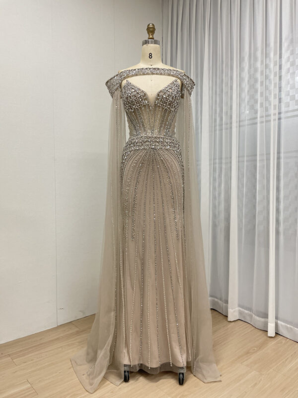 Enchanting Blush Pink Strapless Gown With Cascading Floral Appliques MY30164
