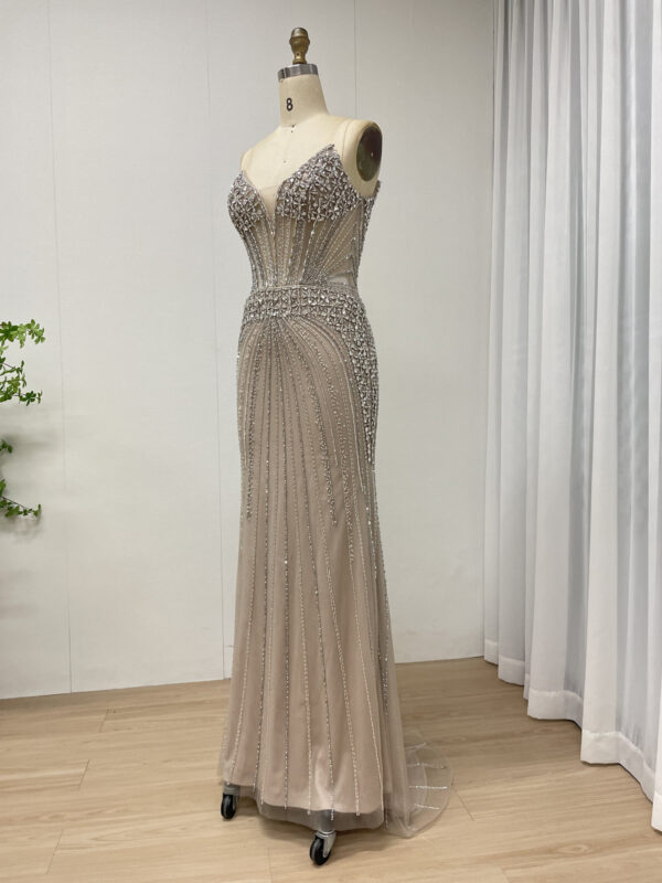 Enchanting Blush Pink Strapless Gown With Cascading Floral Appliques MY30164 - 图片 3