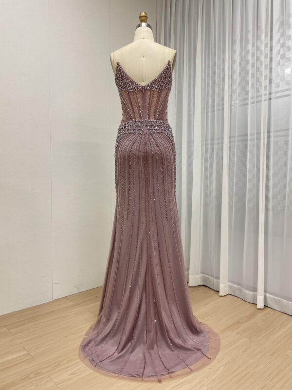 Enchanting Blush Pink Strapless Gown With Cascading Floral Appliques MY30164 - 图片 9