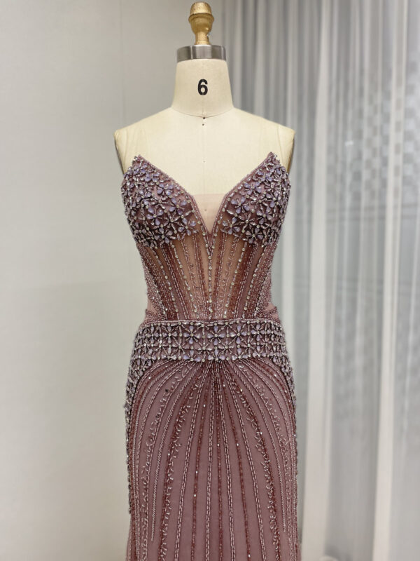 Enchanting Blush Pink Strapless Gown With Cascading Floral Appliques MY30164 - 图片 8