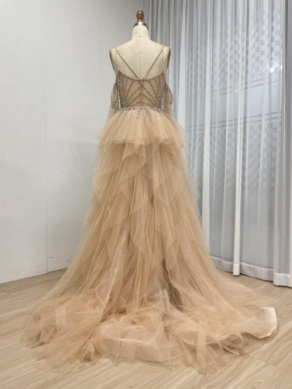 Sexy Haute Couture Champagne Handmade Beaded Evening Gown MY30165 - 图片 5