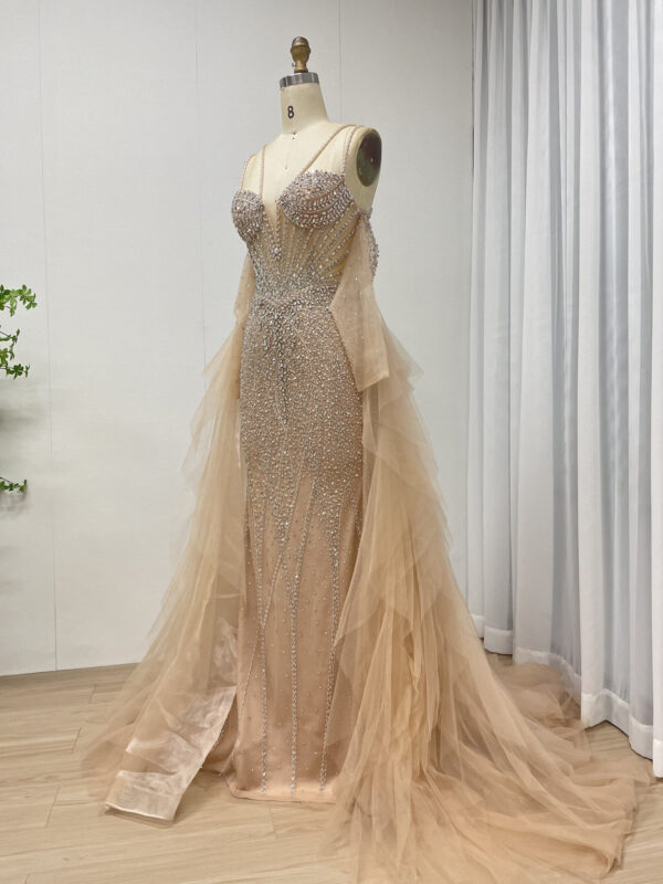 Sexy Haute Couture Champagne Handmade Beaded Evening Gown MY30165 - 图片 3