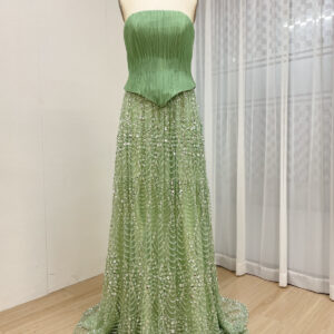 Glimmering Green Goddess Elegance Sparkling Gown MY30168
