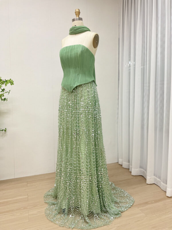 Glimmering Green Goddess Elegance Sparkling Gown MY30168 - 图片 4