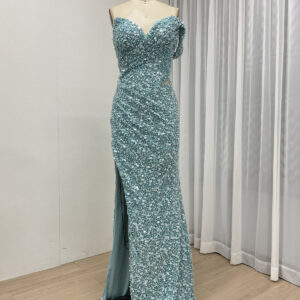 Blue Dream Slit Chic Evening Wear MY30172