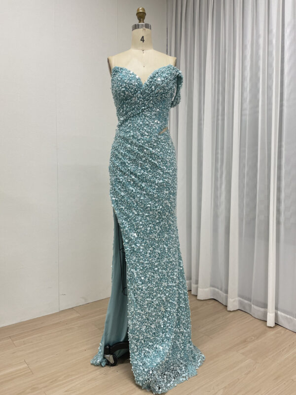 Blue Dream Slit Chic Evening Wear MY30172