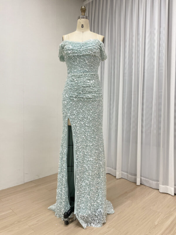Off Shoulder Sequin Sparkle Dress Glamour Attire MY30174