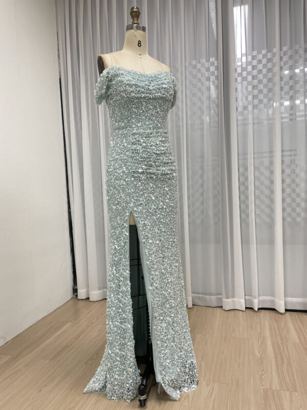 Off Shoulder Sequin Sparkle Dress Glamour Attire MY30174 - 图片 4