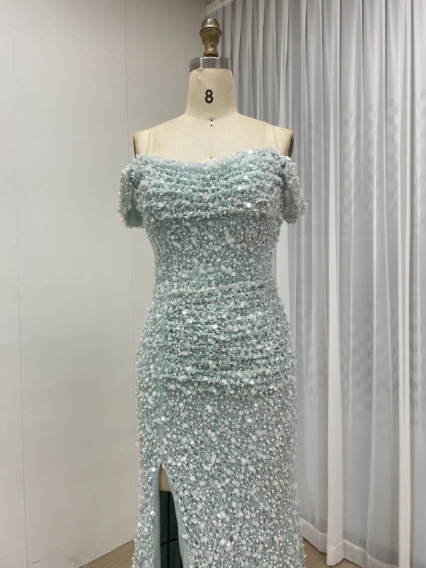 Off Shoulder Sequin Sparkle Dress Glamour Attire MY30174 - 图片 2
