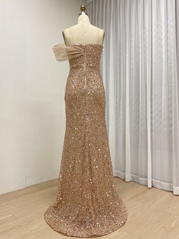 Glamorous Champagne Gown With All-Over Sequin & Beadwork MY30175 - 图片 4