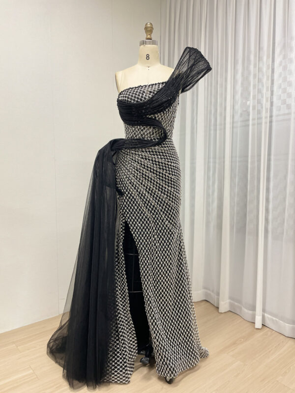 Glamorous Champagne Gown With Beaded Bodice And Tiered Ruffle Skirt MY30179 - 图片 6