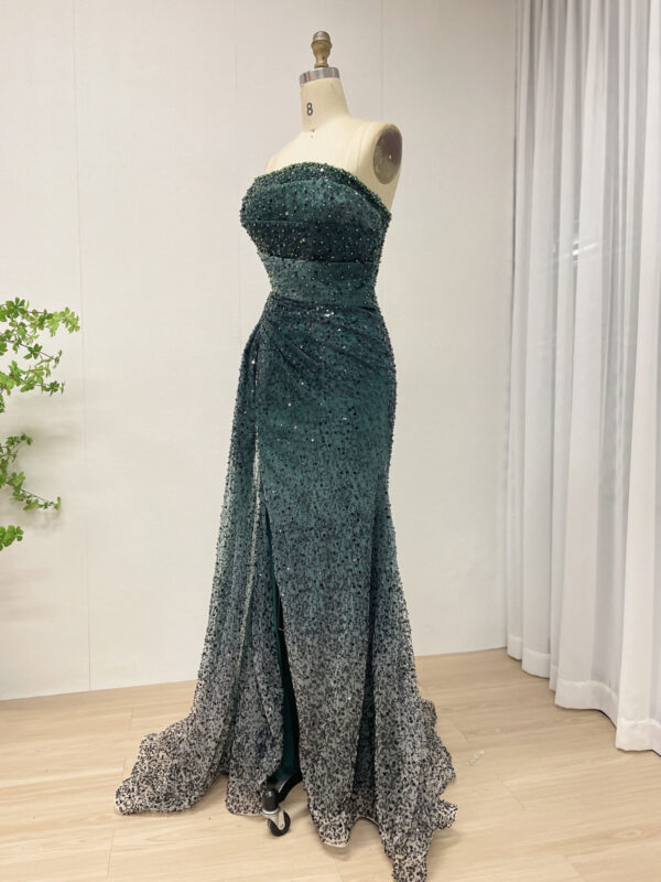 Stylish Ruched Design Evening Gown With High Split And Side Skirt MY30184 - 图片 3