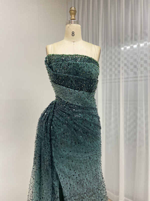 Stylish Ruched Design Evening Gown With High Split And Side Skirt MY30184 - 图片 2